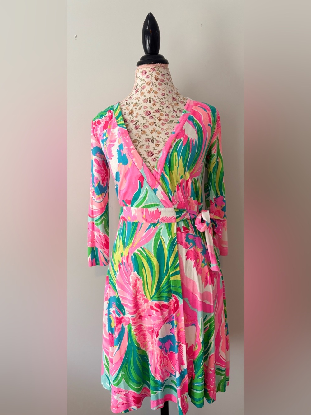 Lilly Pulitzer Emilia Wrap Dress Paradise Bound Print XS